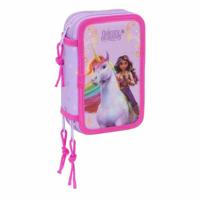 Driedubbele Pennenzak Unicorn Academy Lila 12,5 x 19,5 x 5,5 cm 37 Onderdelen - thumbnail