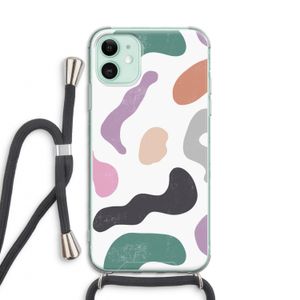 Memphis Shapes: iPhone 11 Transparant Hoesje met koord
