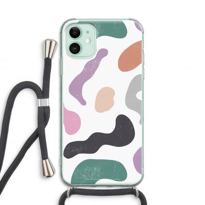 Memphis Shapes: iPhone 11 Transparant Hoesje met koord