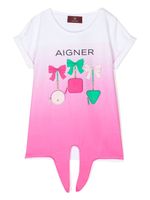 Aigner Kids t-shirt à logo imprimé - Rose - thumbnail