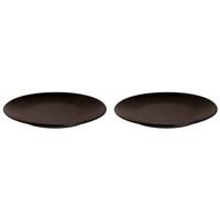 Mammoet Bord Moon 27.5 cm Zwart Stoneware 2 stuks