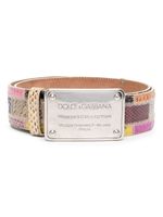 Dolce & Gabbana Pre-Owned ceinture à logo gravé (années 2000) - Marron