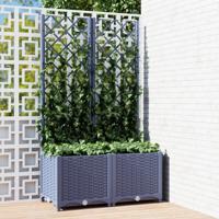 VidaXL Plantenbak met trellis blauwgrijs 80x40x136 cm pp