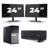 Dell Optiplex 7020 Micro Tower - Intel Core i7-4e Generatie - 16GB RAM - 256GB SSD - Windows 10 + 2x 24 inch Monitor