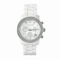 Michael Kors dames quartz chronograaf kristal wit keramisch armbandhorloge MK5188