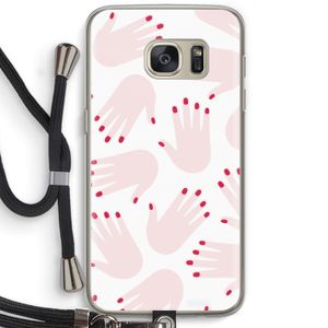 Hands pink: Samsung Galaxy S7 Transparant Hoesje met koord