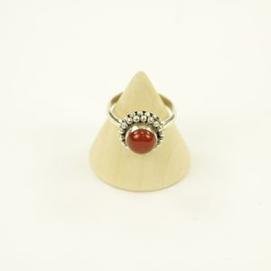 Zilveren Ring met Carneool Maat 16 (Sterling Zilver 925)