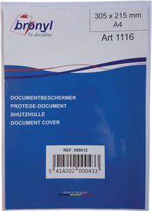 Bronyl U-mapje uit transparante PVC van 180 micron, ft A4