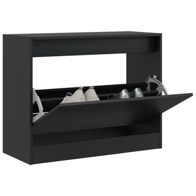 VidaXL Schoenenkast 80x34x63 cm bewerkt hout zwart