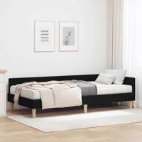 Hoekbedframe met Matras Anders met hoofdeinde 2 pcs Groen Stof