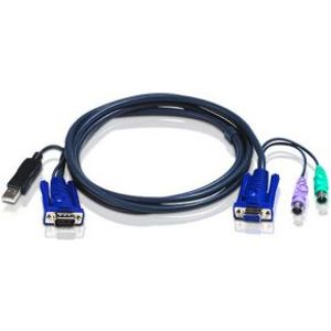 Aten 2L5202UP toetsenbord-video-muis (kvm) kabel Zwart 1,8 m