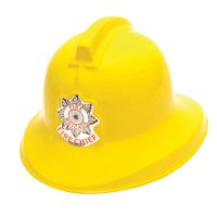 Brandweer verkleed helm - geel - kunststof - voor kinderen