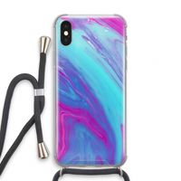 Zweverige regenboog: iPhone XS Transparant Hoesje met koord