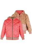 NoNo winter bomberjack meisjes - roze - Bomby - reversible, capuchon