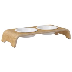 dogBar® Honden voerbar Wooden, bruin, Maat: S-Large