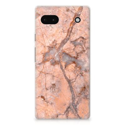 Google Pixel 6A | TPU | Siliconen hoesje | Marmer Oranje