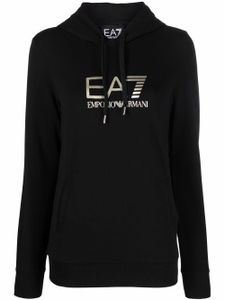 Ea7 Emporio Armani hoodie à logo imprimé - Noir