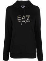 Ea7 Emporio Armani hoodie à logo imprimé - Noir - thumbnail