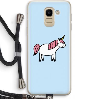 Eenhoorn: Samsung Galaxy J6 (2018) Transparant Hoesje met koord