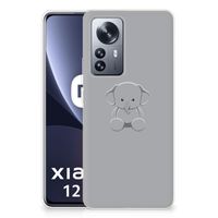 Xiaomi 12 Pro Telefoonhoesje met Naam Grijs Baby Olifant - thumbnail