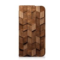 Book Wallet Case voor iPhone 13 Mini Wooden Cubes - thumbnail