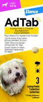 AdTab kauwtablet tegen teken en vlooien voor honden van 2,5 tot 5,5 kg