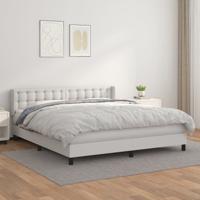Boxspring met matras kunstleer wit 160x200 cm