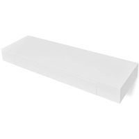 The Living Store Wandplank - Hangplank - Wit - 80x25x8 cm - MDF met matte afwerking