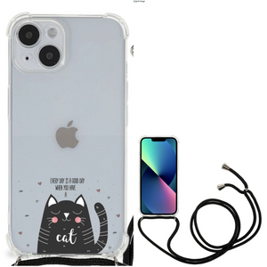 iPhone 14 Stevig Bumper Hoesje Cat Good Day