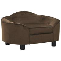 Hondenbank 67x47x36 cm pluche bruin