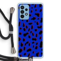 Blue Leopard: Samsung Galaxy A52 Transparant Hoesje met koord