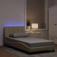 Bedframe zonder matras "Hanko" 100x200 cm stof crèmekleurig