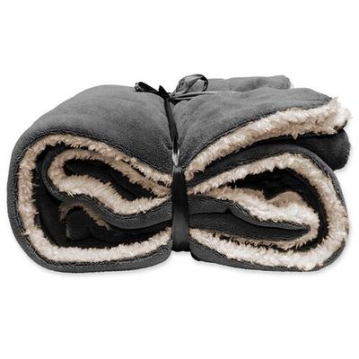 Unique Living Unique Living Lars coral fleece/suede plaid 150x200cm dark grey