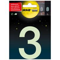 Glow in the dark Nummer 3 - 75 mm zelfklevend.