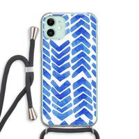 Blauwe pijlen: iPhone 11 Transparant Hoesje met koord