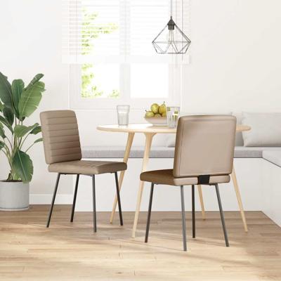 Eetkamerstoelen 2 st kunstleer cappuccinokleurig