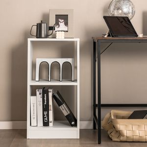2-Delige Boekenkast Set Vinylplaat Organisator 2-Niveau Boekenkast Set met Anti-tip Apparaat voor Studie Slaapkamer Woonkamer