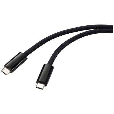 Renkforce RF-6056888 USB-kabel USB 4.0 USB-C stekker, USB-C stekker 2.00 m Zwart Verdraaide paren
