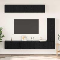 Tv-meubelset 6 pcs Zwart eiken 30.5 x 30 x 90 cm Bewerkt hout