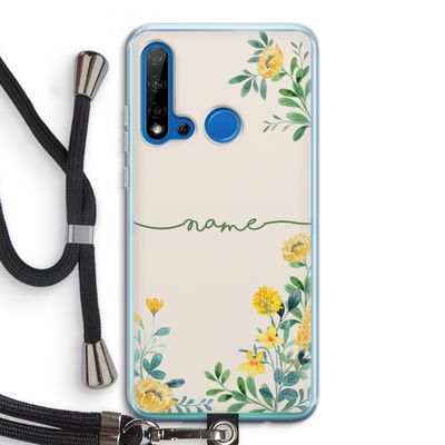 Gele bloemen: Huawei P20 Lite (2019) Transparant Hoesje met koord