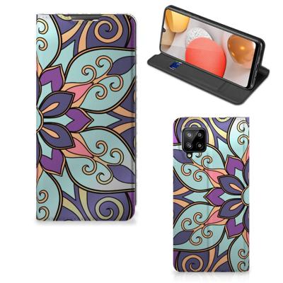 Samsung Galaxy A42 Smart Cover Purple Flower