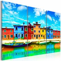 Schilderij - Zonnig Venetië, Multi-gekleurd, 3luik, Premium print - thumbnail