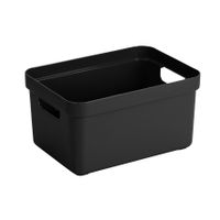 Zwarte opbergboxen/opbergmanden 13 liter kunststof   - - thumbnail
