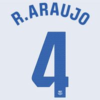 R.Araujo 4 (Officiële FC Barcelona Away La Liga Bedrukking 2023-2024)