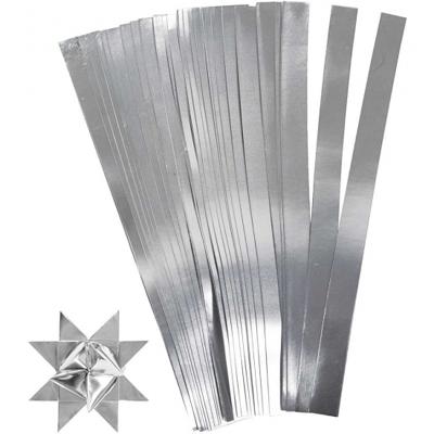 Hobby/knutsel vlecht papier - 100x - vlecht stroken - zilver - 45 cm - vlechten