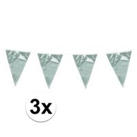 3x Zilverkleurige slingers 10 meter   - - thumbnail