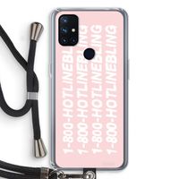 Hotline bling pink: OnePlus Nord N10 5G Transparant Hoesje met koord