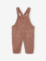 Salopet voor baby's in pigment geverfde keperstof terracottategel