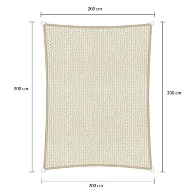 Sunfighter Schaduwdoek Rechthoek ivoor 2x3m.