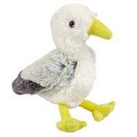 Pluche wit/grijze zeemeeuw vogel knuffel 20 cm speelgoed   -
